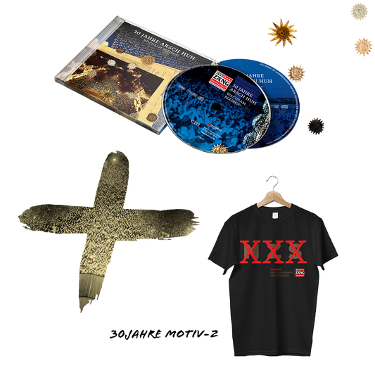 CD + T-Shirt: 30 Jahre AH 2CD + T-Shirt 30 Jahre Arsch Huh "XXX"-Design