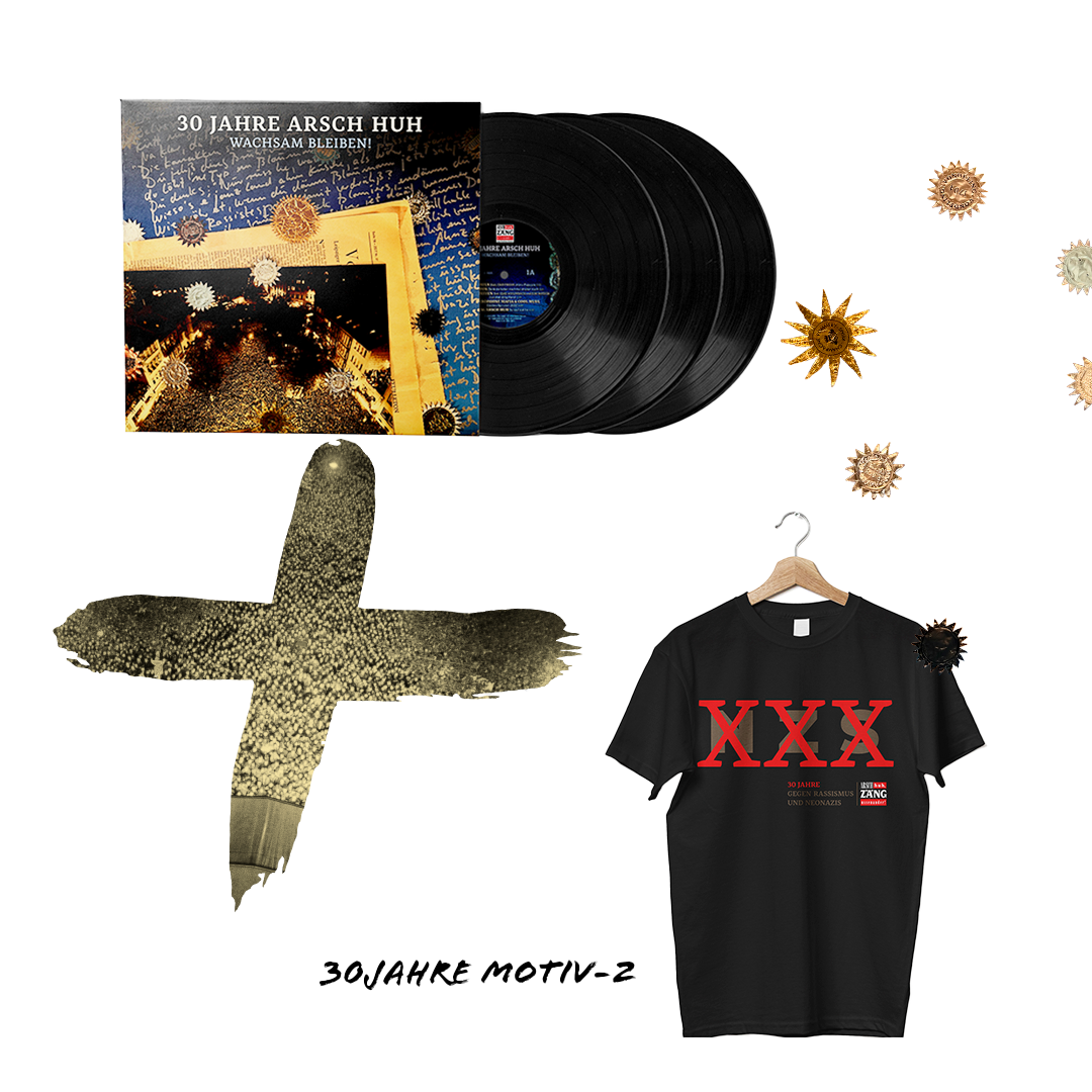 Vinyl + T-Shirt: 30 Jahre AH 3Vinyl + T-Shirt 30 Jahre Arsch Huh "XXX"-Design