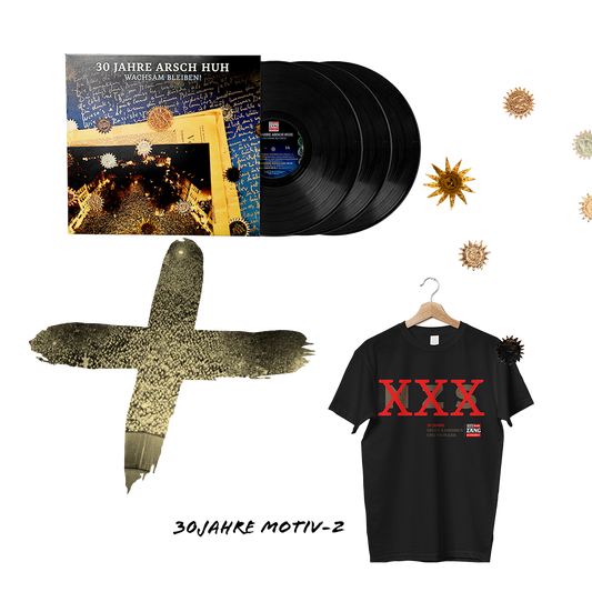 Vinyl + T-Shirt: 30 Jahre AH 3Vinyl + T-Shirt 30 Jahre Arsch Huh "XXX"-Design